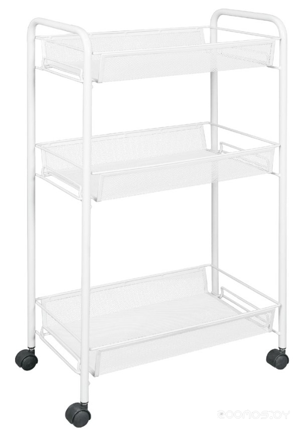 Этажерка Ладья 2 К (Белый) 44х25х71,5см на колесах 