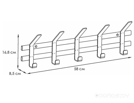 Вешалка настенная ТОРОНТО 5 (Графит) 