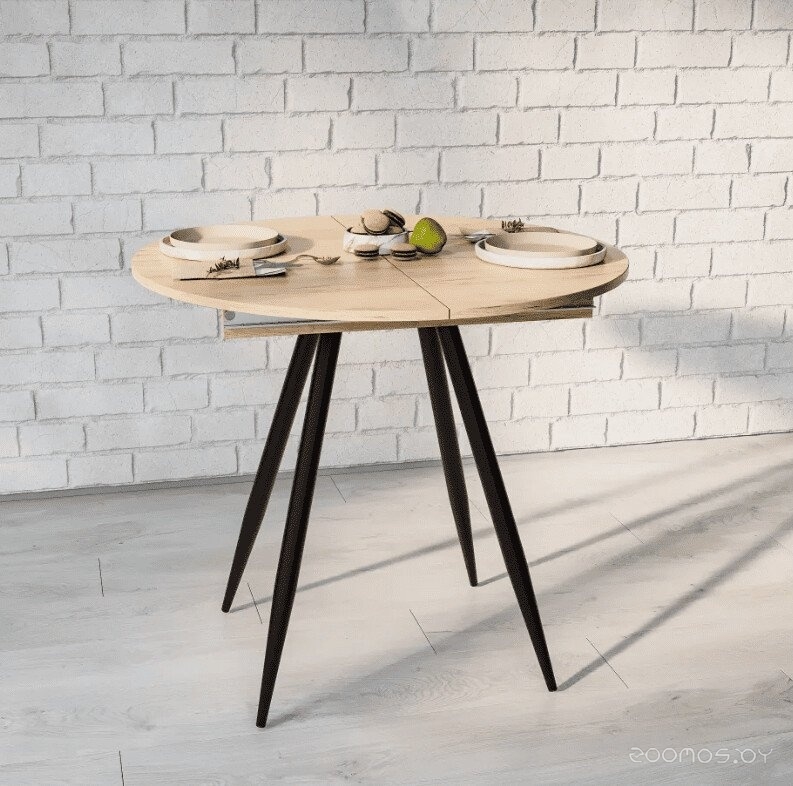 Стол ВВР Элип Дуб крафт золотой/черный конус, ЛДСП