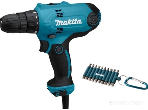 Дрель-шуруповерт MAKITA DF 0300X3 в кор.+набор бит