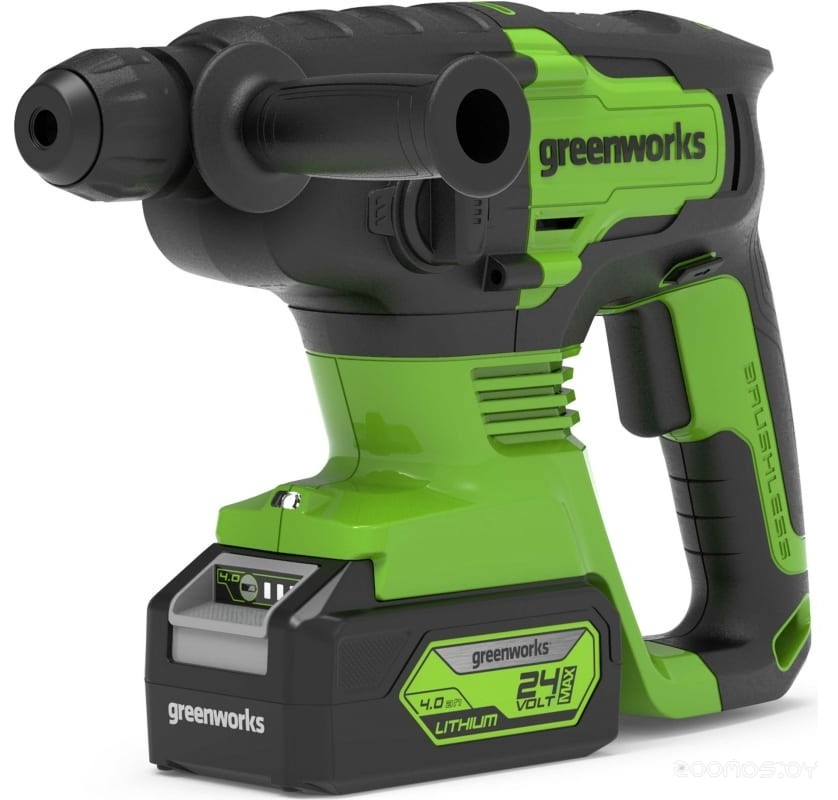 Перфоратор аккумуляторный Greenworks 24V GD24SDS2 (1хАКБ 4Ач и ЗУ) 2Дж в сумке 