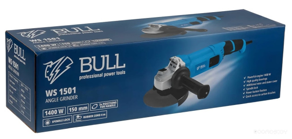 Углошлифмашина двуручная  BULL WS 1501 в кор.