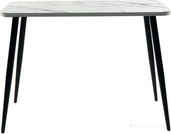 Кухонный стол ВВР Прямоугольный (стекло с ф/п мрамор белый/черный конус 100/60)