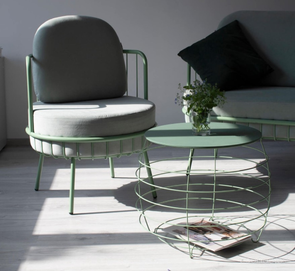 Журнальный столик Sheffilton SHT-CT77 бразо/мятный