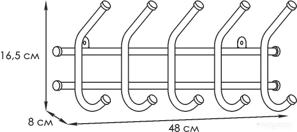 Вешалка Норма 5  крючков (Черный) 