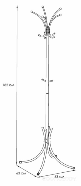 Вешалка напольная Корона разборная (Белый) 