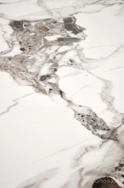 Стол обеденный 120/70/76 <<цв.:белый мрамор/черный>>