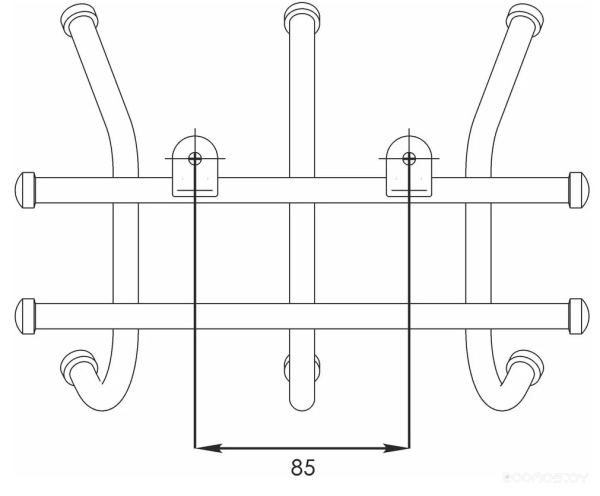 Вешалка Норма 3 3 крючка (Черный) 