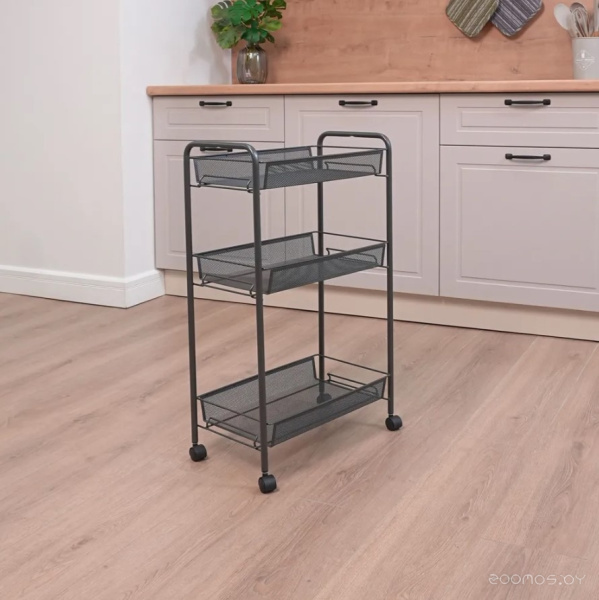 Этажерка Ладья 2 К (Графит) 44х25х71,5см на колесах 