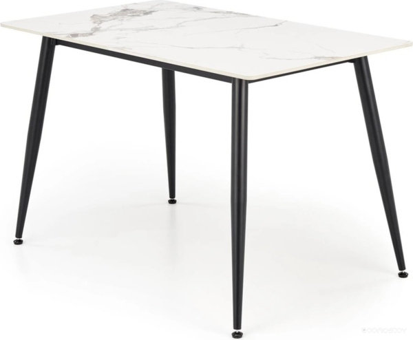 Стол обеденный 120/70/76 <<цв.:белый мрамор/черный>>