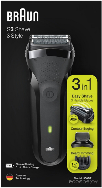 Электробритва Braun Series 3 300BT Shave & Style (черный)