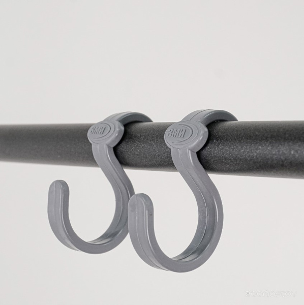 Вешалка гардеробная Валенсия 22М с двумя полками на колёсах (Графит) 