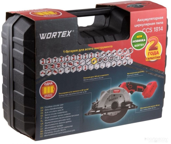 Пила циркулярная аккум.WORTEX CCS 1814 в чем.ALL1 