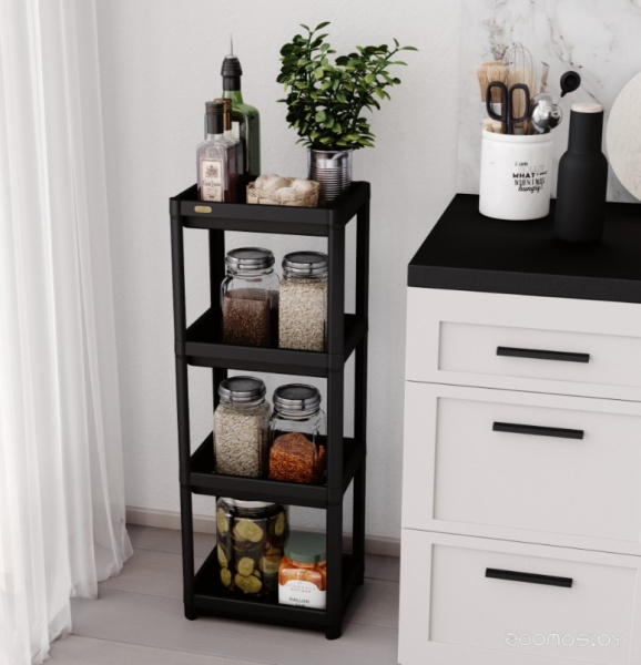 Стеллаж Sheffilton SHT-SS25-3 черный