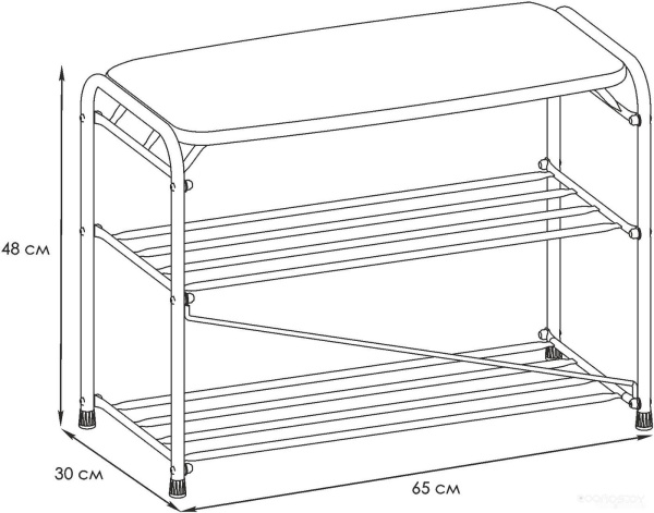 Полка для обуви ЗМИ Альфа 23 с сиденьем ПДОА 23С белый