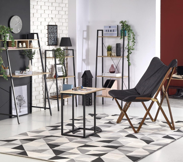 Стеллаж HALMAR NARVIK REG2 дуб сонома/черный, 60/32/148