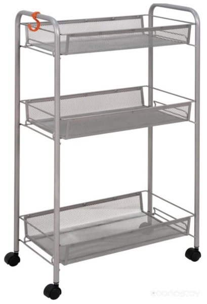 Этажерка Ладья 2 К (Графит) 44х25х71,5см на колесах 