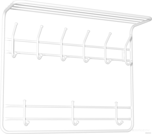 Вешалка 2х ярусная 80 (Белый)  9 крючков