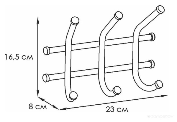 Вешалка Норма 3 3 крючка (Черный) 