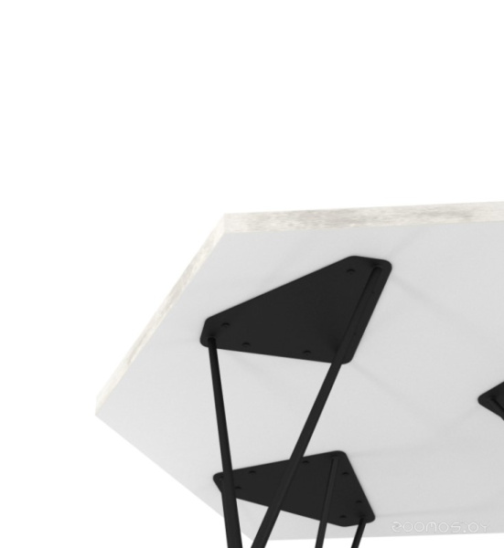 Журнальный столик Sheffilton SHT-CT35 черный муар/хромикс белый