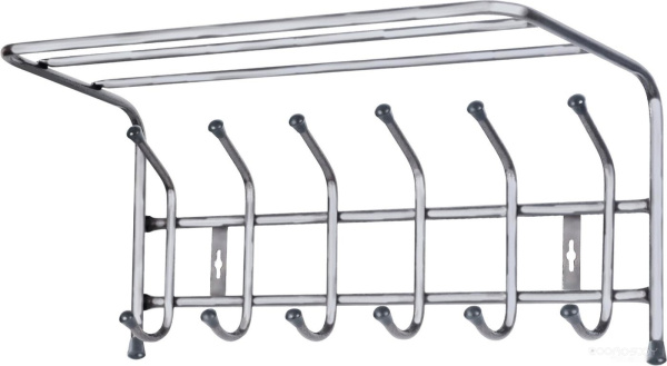 Вешалка настенная  с полкой 6крючков матовый серый, 