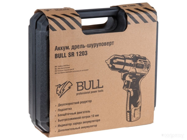 Дрель-шуруповерт аккум.BULL SR 1203 в чем.