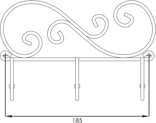 Вешалка Кружева 3 (Черный) 3 крючка