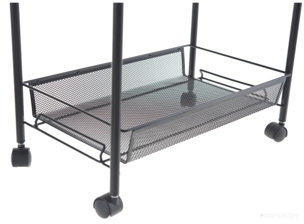Этажерка Ладья 2 К Черный 44х25х71,5см на колесах 