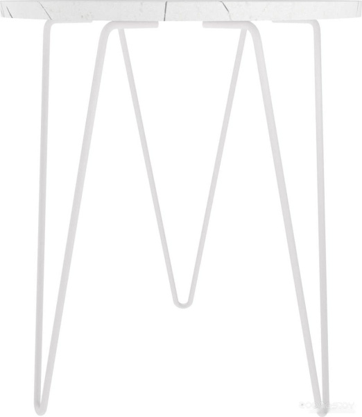 Журнальный столик Sheffilton SHT-CT79 белый мрамор/белый муар