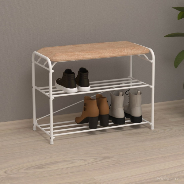 Полка для обуви ЗМИ Альфа 23 с сиденьем ПДОА 23С белый