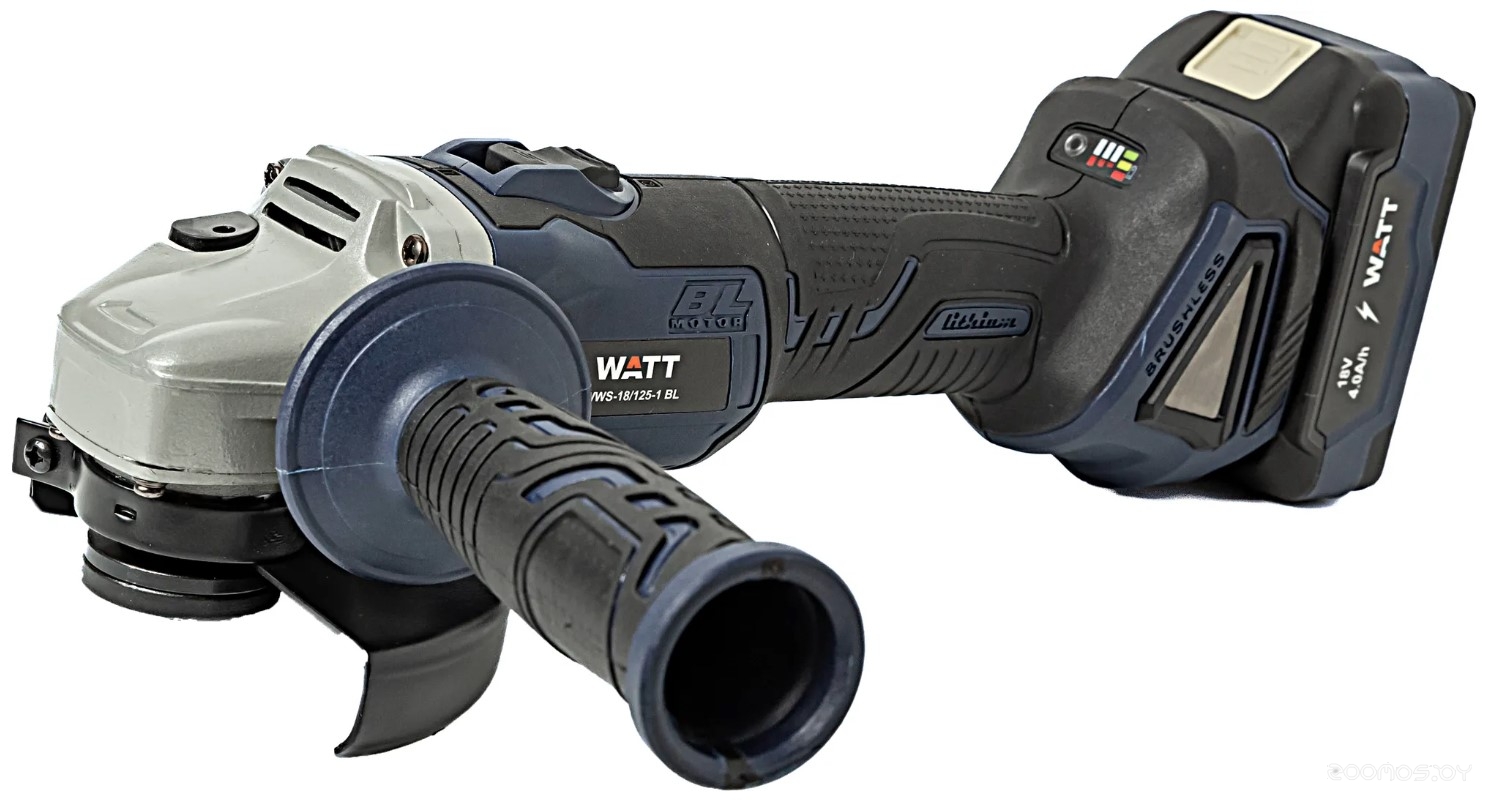 Углошлифмашина аккумуляторная WATT WWS-18/125-1 BL (АКБ 1x4.0 Ah), 4.018.125.00