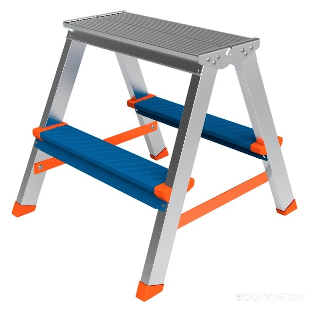 Стремянка алюминиевая двусторонняя 2+2 Color max.нагрузка 150кг.  