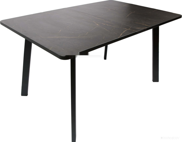 Кухонный стол ВВР Миллер (каспий черное золото/черный, пластик 120-160/80)