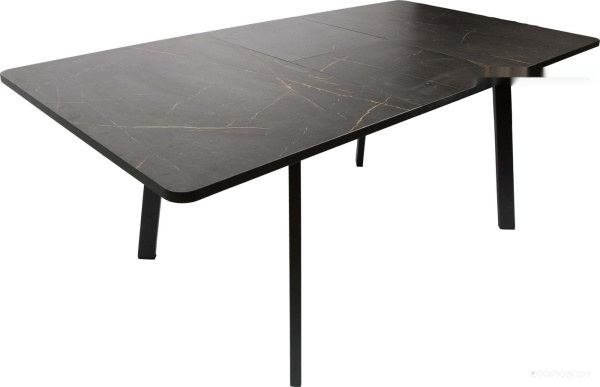 Кухонный стол ВВР Миллер (каспий черное золото/черный, пластик 120-160/80)