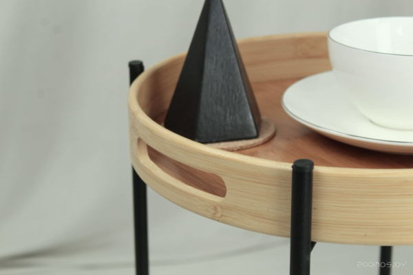 Стол журнальный Sheffilton SHT-CT30 черный муар/прозрачный лак