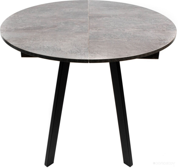 Кухонный стол ВВР Элип (камень темный/черный профиль, ЛДСП)