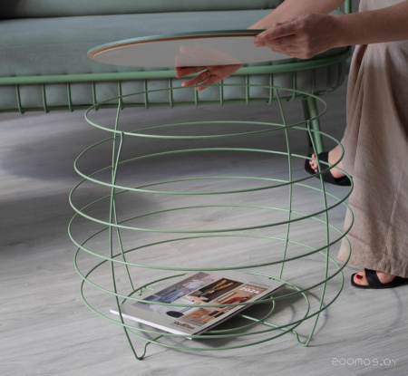 Журнальный столик Sheffilton SHT-CT77 бразо/мятный