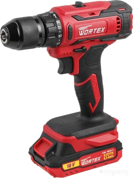 Дрель-шуруповерт Wortex BD 1820-1 Li 0329209 (с 2-мя АКБ, кейс) 