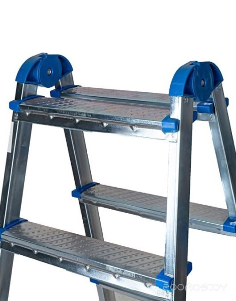 Стремянка 5-ти ступенчатая AZK B5 TwoSide Pro, 2 секции, стальная, оцинкованная