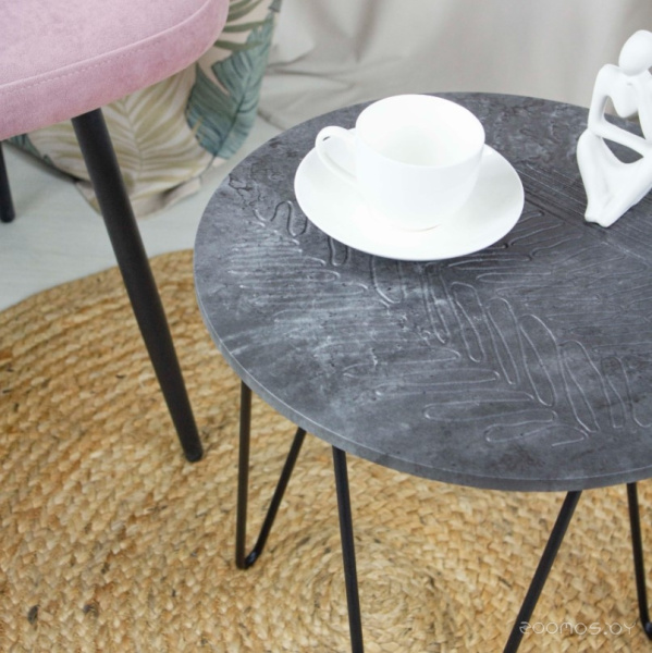 Журнальный столик Sheffilton SHT-CT79-1 мокрый асфальт/черный муар