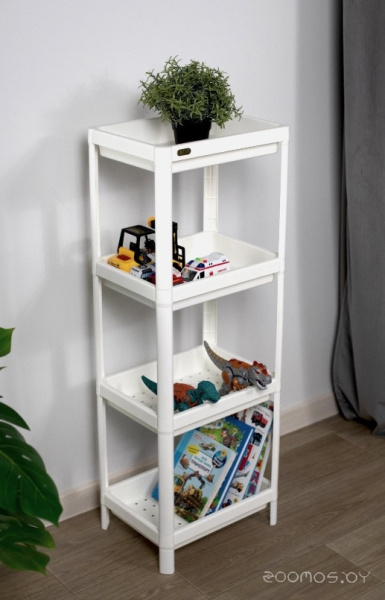 Этажерка Sheffilton SHT-SS25-4 белый пластик