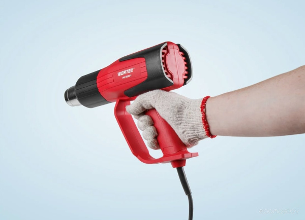 Термовоздуходувка WORTEX HG 6020-1 в чем.+набор сопл 2000Вт,2 скор.,350-600°С 