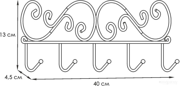 Вешалка для одежды ЗМИ Кружева 5 ВН 276 (медный антик)