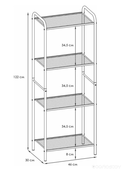 Стеллаж Валенсия 14 цвет черный 