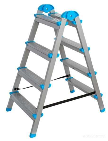 Стремянка 4-х ступенчатая AZK B4 TwoSide Pro, 2 секции, стальная, оцинкованная
