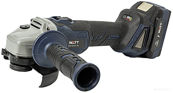 Углошлифмашина аккумуляторная WATT WWS-18/125-1 BL (АКБ 1x4.0 Ah), 4.018.125.00
