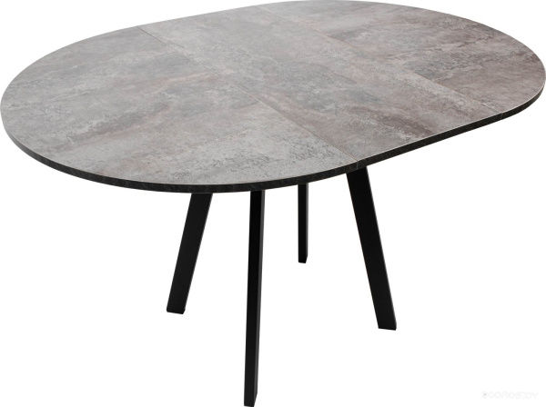 Кухонный стол ВВР Элип (камень темный/черный профиль, ЛДСП)