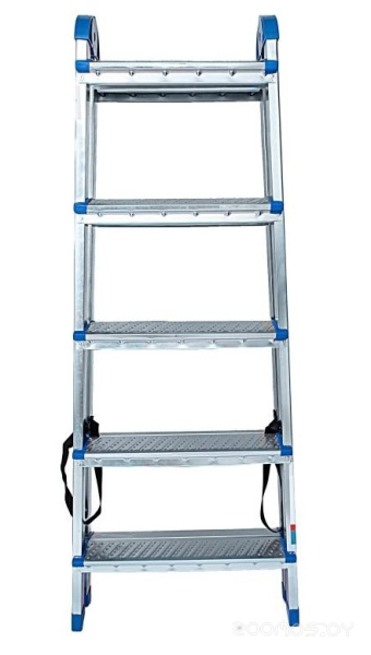 Стремянка 5-ти ступенчатая AZK B5 TwoSide Pro, 2 секции, стальная, оцинкованная