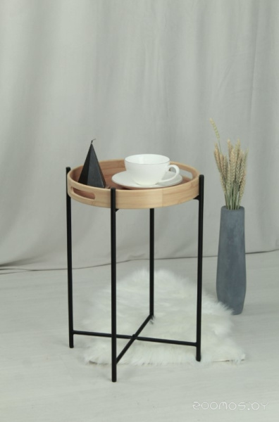 Стол журнальный Sheffilton SHT-CT30 черный муар/прозрачный лак