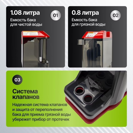 Пылесос для химчистки ковров и мягкой мебели KIWI KCC-4322RB